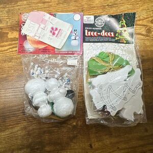 Walco Holiday CHRISTMAS TREE and Snowman Vintage Sequin Bead Ornament Kits